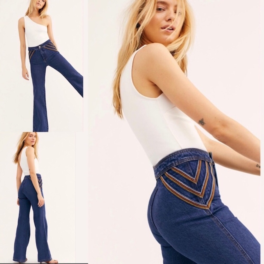 NWOT free people high rise wide leg jeans